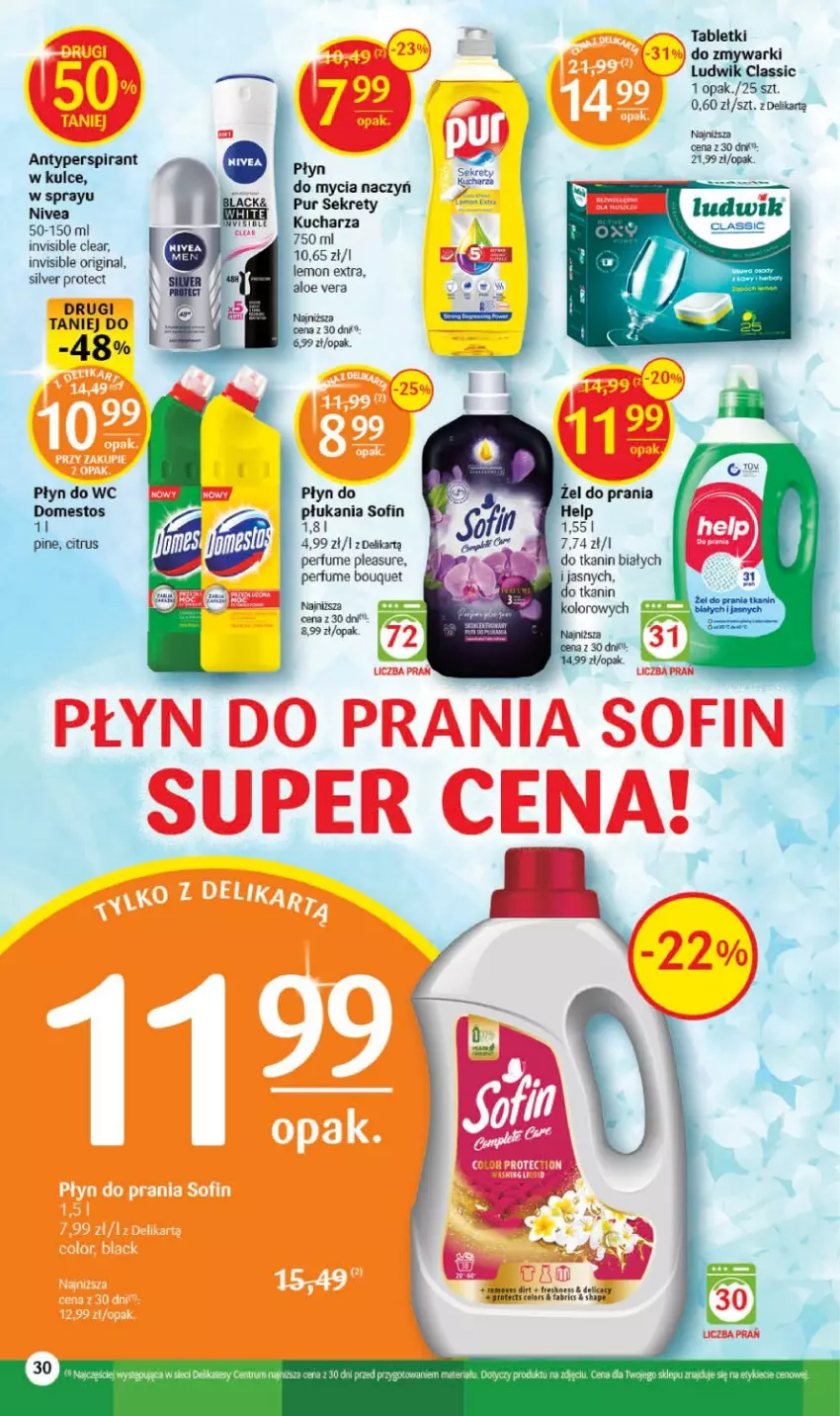 Gazetka promocyjna Delikatesy Centrum - Gazetka DC31 - ważna 10.08 do 16.08.2023 - strona 30 - produkty: Do mycia naczyń, Domestos, Fa, Gin, Kret, Ludwik, Perfum, Płyn do wc, Pur, Rum, Tablet, Tabletki do zmywarki, Zmywarki