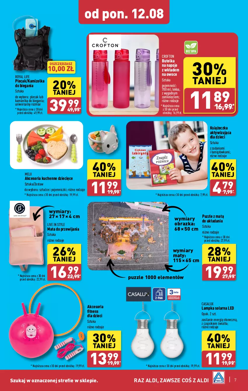 Gazetka promocyjna Aldi - Lato SUPER CEN - ważna 12.08 do 17.08.2024 - strona 7 - produkty: Dzieci, Kamizelka, Napoje, Obraz, Owoce, Plecak, Puzzle, Silan