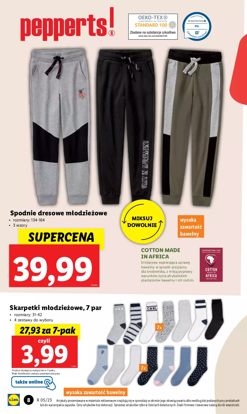 Gazetka promocyjna Lidl - GAZETKA - ważna 30.01 do 04.02.2023 - strona 8 - produkty: Dres, Karp, Skarpetki, Sok, Spodnie, Spodnie dresowe