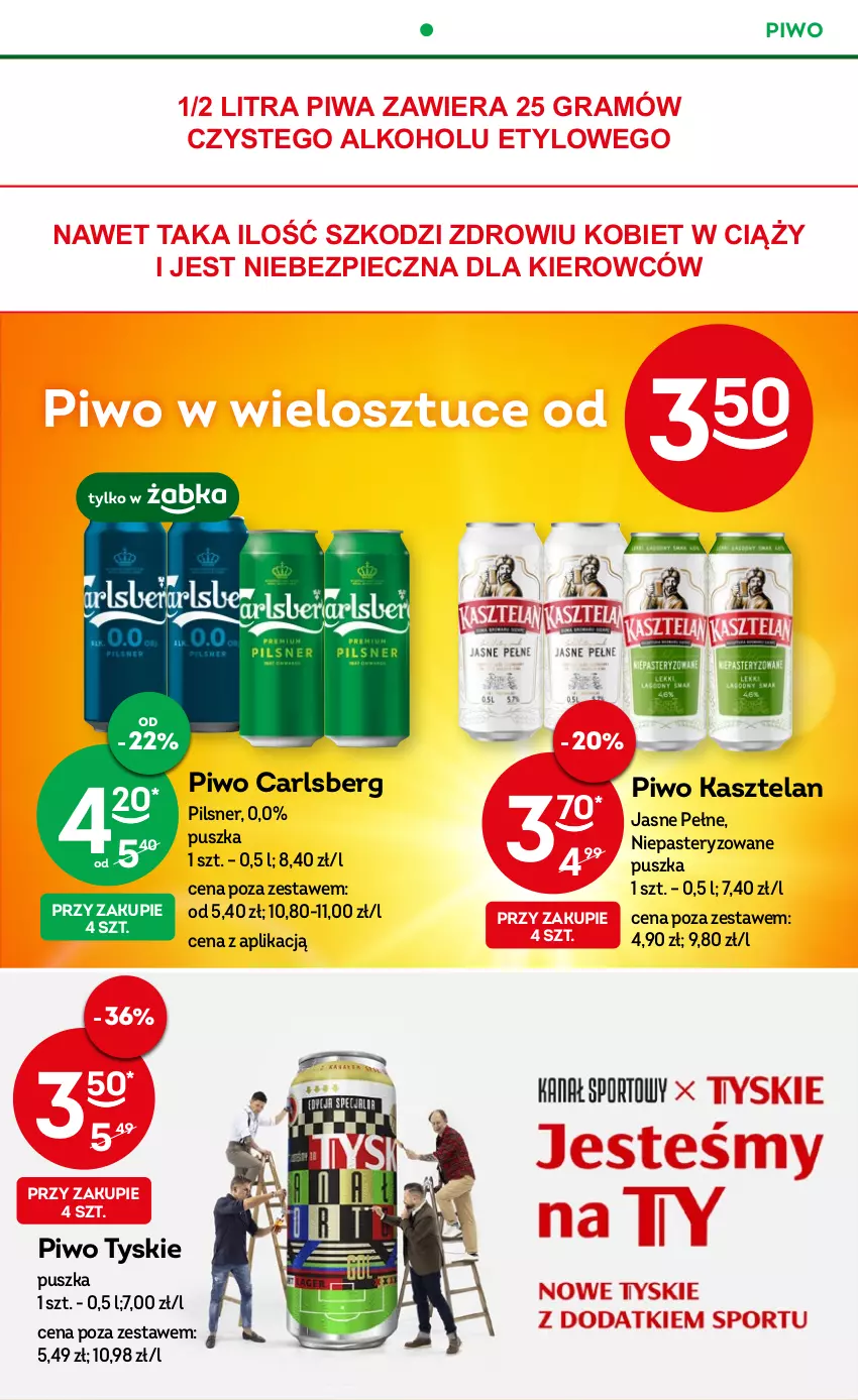 Gazetka promocyjna Żabka - ważna 24.05 do 06.06.2023 - strona 18 - produkty: Carlsberg, Gra, Kasztelan, Piec, Piwa, Piwo, Tyskie