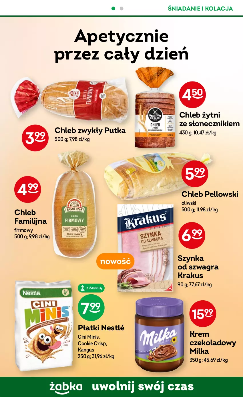 Gazetka promocyjna Żabka - ważna 24.05 do 06.06.2023 - strona 44 - produkty: Chleb, Cini Minis, Fa, Gra, Krakus, Milka, Nestlé, Szynka