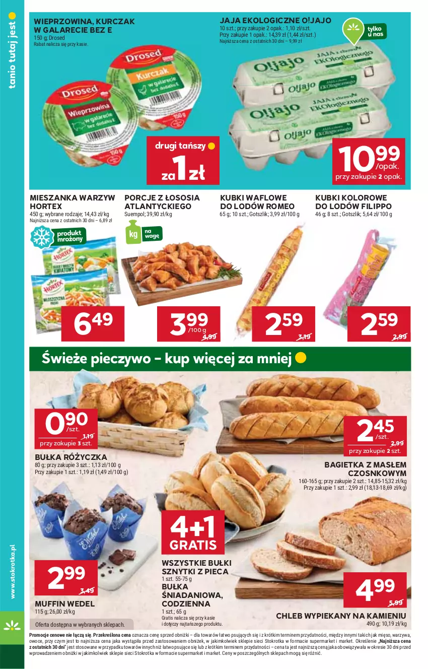 Gazetka promocyjna Stokrotka - Market - ważna 07.08 do 12.08.2025 - strona 16 - produkty: Bagietka, Bułka, Chleb, Danio, Gala, Gra, Hortex, Jaja, Kurczak, Mięso, Mieszanka warzyw, Owoce, Piec, Pieczywo, Por, Sos, Suempol, Warzywa, Wieprzowina
