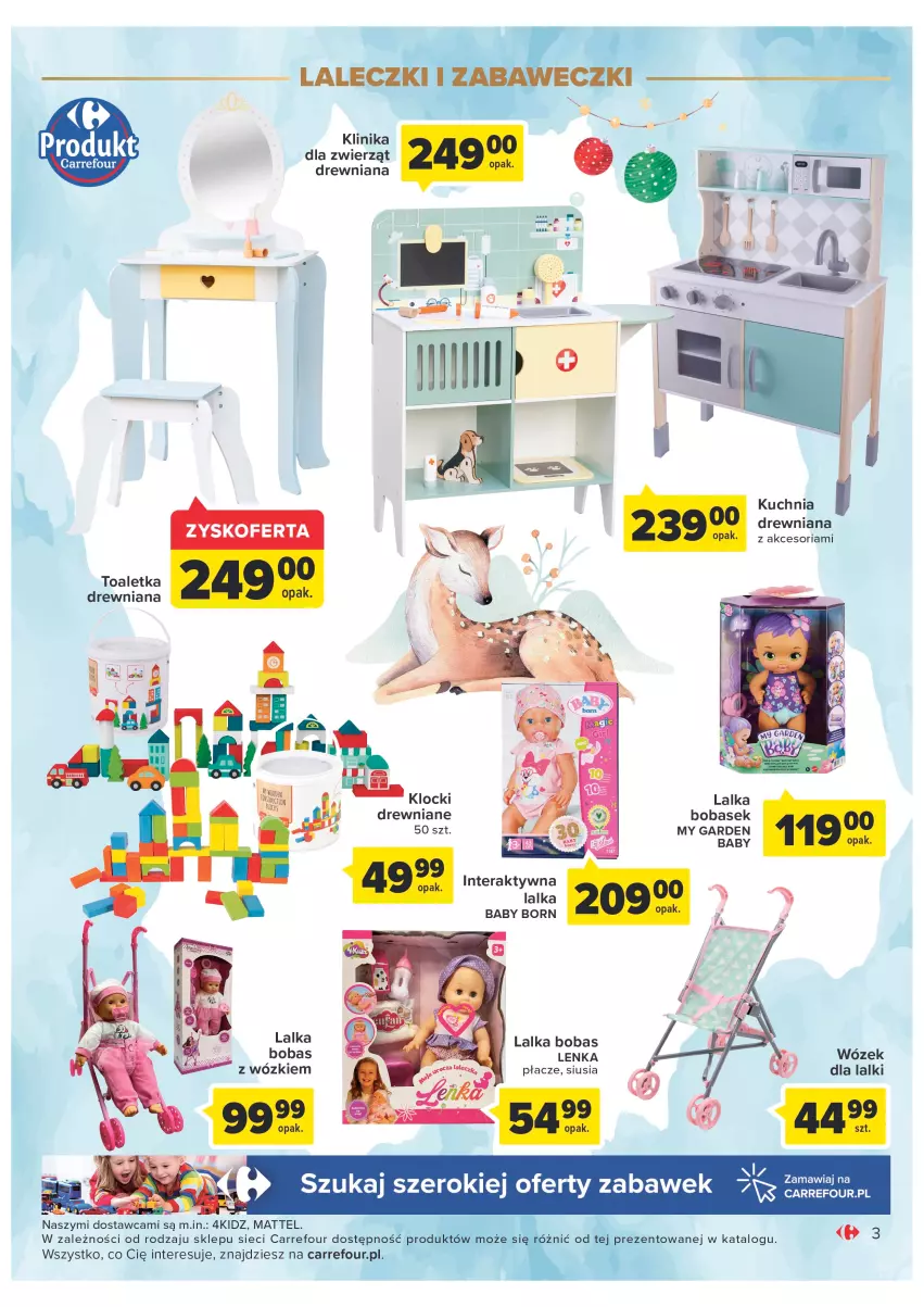 Gazetka promocyjna Carrefour - Gazetka Zabawki część 2 - ważna 29.11 do 24.12.2022 - strona 3 - produkty: Baby Born, Kuchnia, Lalka, Mattel, Tera, Toaletka, Wózek