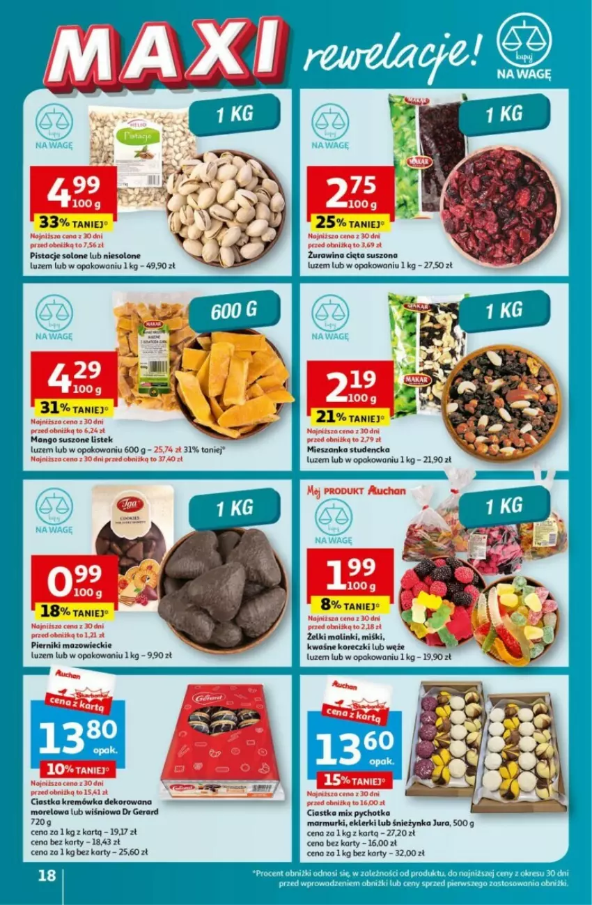 Gazetka promocyjna Auchan - ważna 16.05 do 22.05.2024 - strona 10 - produkty: Ciastka, Dr Gerard, Kremówka, Mango, Mango suszone, Mieszanka studencka, Piernik, Pistacje, Stek