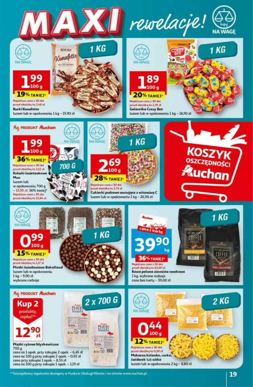 Gazetka promocyjna Auchan - ważna 16.05 do 22.05.2024 - strona 11 - produkty: Bakalland, Cukier, Cukierki, Danio, Gala, Galaretka, Kawa, Makaron, Mus, Rurki, Ryż