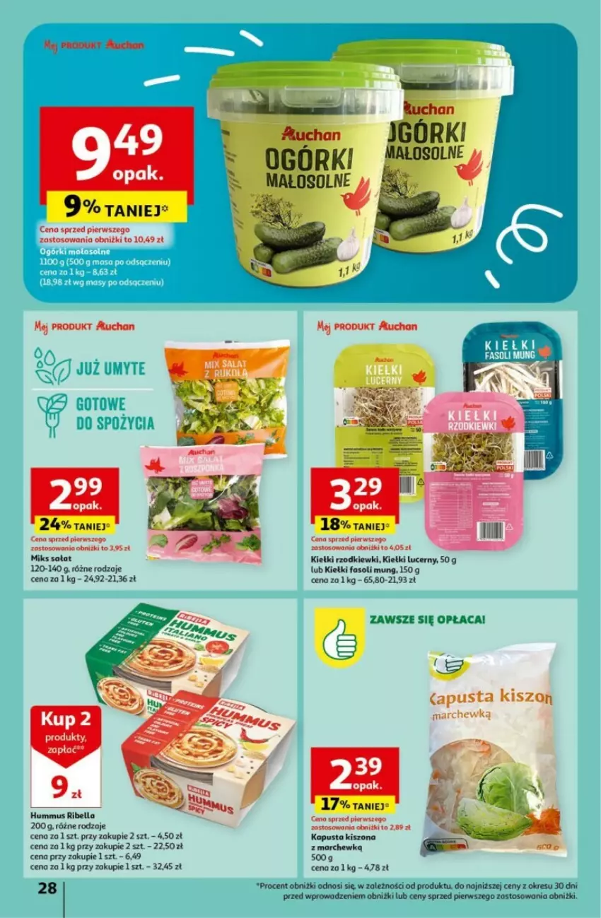 Gazetka promocyjna Auchan - ważna 16.05 do 22.05.2024 - strona 21 - produkty: Fa, Fasoli mung, Kiełki, Sałat