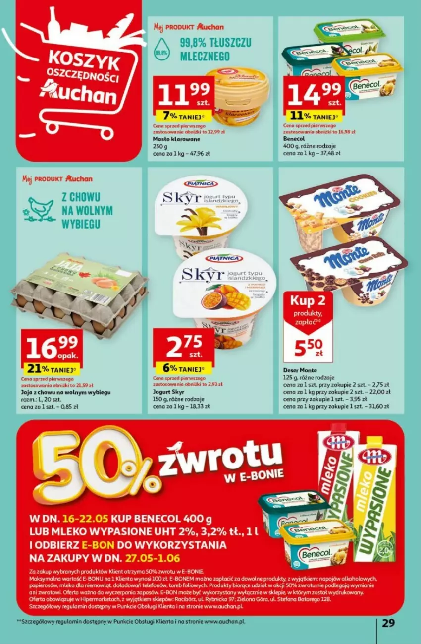 Gazetka promocyjna Auchan - ważna 16.05 do 22.05.2024 - strona 22 - produkty: Jogurt