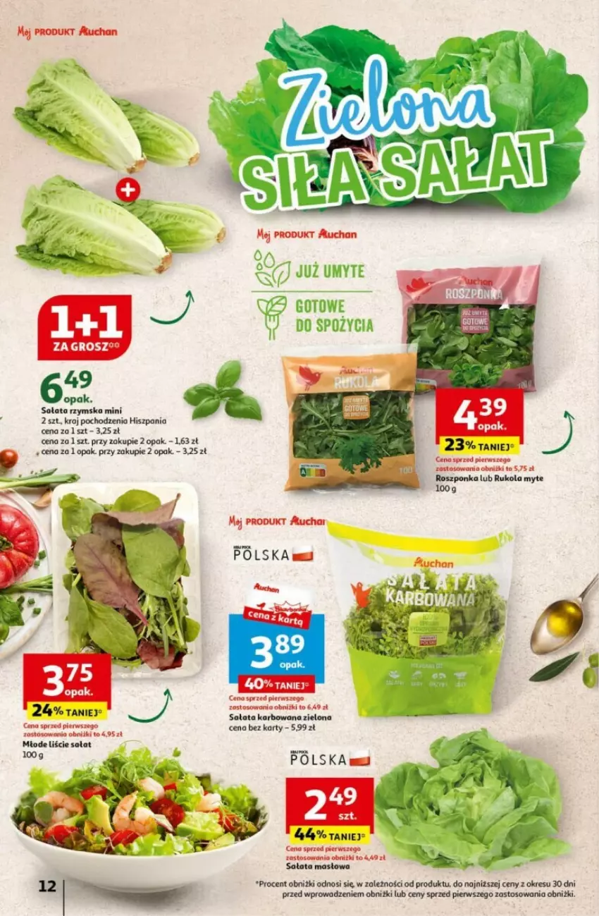 Gazetka promocyjna Auchan - ważna 16.05 do 22.05.2024 - strona 4 - produkty: Masło, Roszponka, Rukola, Sałat, Sałata masłowa