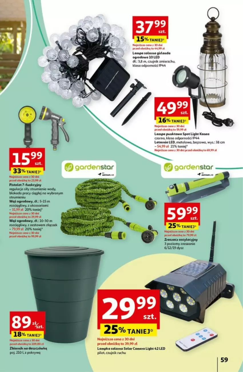 Gazetka promocyjna Auchan - ważna 16.05 do 22.05.2024 - strona 55 - produkty: Girlanda, Lampa, Latarnia, Pistolet, Por, Rum