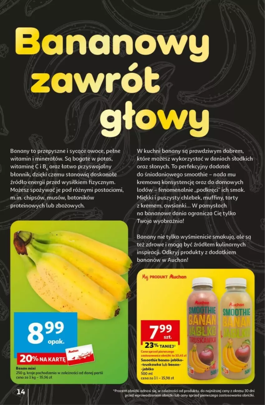 Gazetka promocyjna Auchan - ważna 16.05 do 22.05.2024 - strona 6 - produkty: Banany, Baton, Danio, Gra, Koc, Mus, Owoce, Smoothie, Tonik