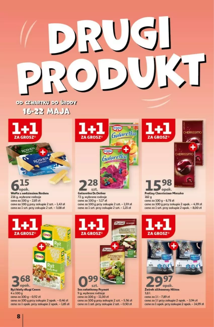 Gazetka promocyjna Auchan - ważna 16.05 do 22.05.2024 - strona 63 - produkty: Cenos, Gala, Galaretka, Prymat, Ryż, Ryż biały, Sałat, Sos, Wafle