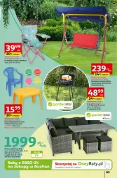 Gazetka promocyjna Auchan - Gazetka - ważna od 22.05 do 22.05.2024 - strona 60 - produkty: Puf, Jadalnia, Huśtawka, Stolik, Stół, Narożnik, Dzieci, Grill, Fa