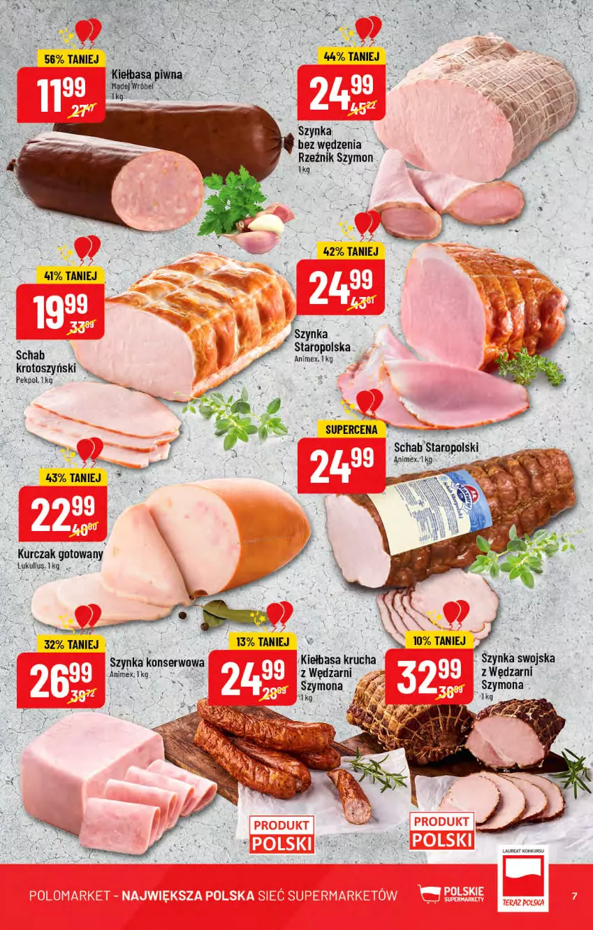 Gazetka promocyjna PoloMarket - Gazetka pomocyjna - ważna 20.07 do 26.07.2022 - strona 7 - produkty: Kiełbasa, Kiełbasa krucha, Kurczak, Kurczak gotowany, Ser, Szynka