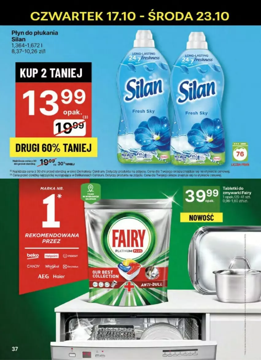 Gazetka promocyjna Delikatesy Centrum - ważna 17.10 do 23.10.2024 - strona 31 - produkty: AEG, Beko, Candy, Płyn do płukania, Rum, Silan