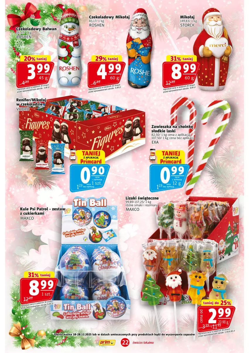 Gazetka promocyjna Prim Market - ważna 18.12 do 28.12.2025 - strona 22 - produkty: Cukier, Lizaki, Psi Patrol, Renifer