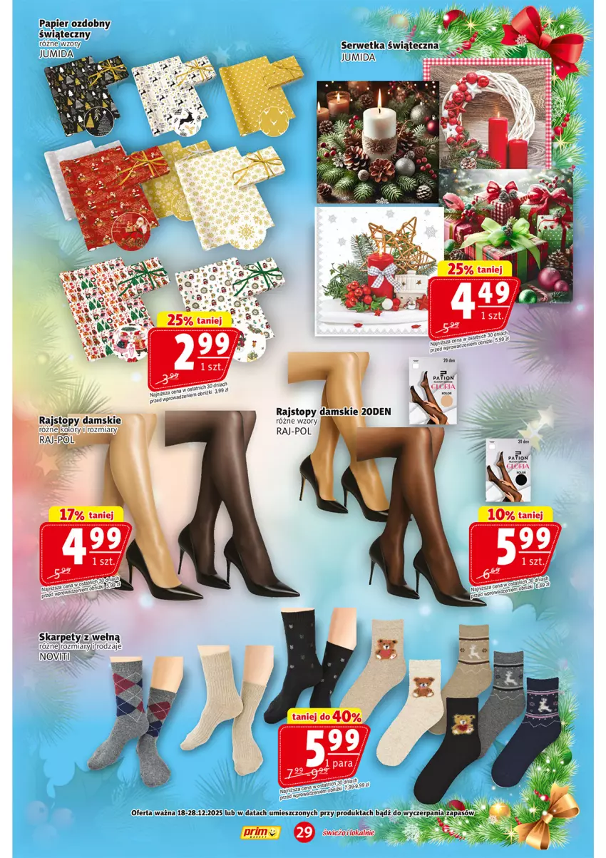 Gazetka promocyjna Prim Market - ważna 18.12 do 28.12.2025 - strona 29 - produkty: Papier, Rajstopy, Ser, Sok, Top