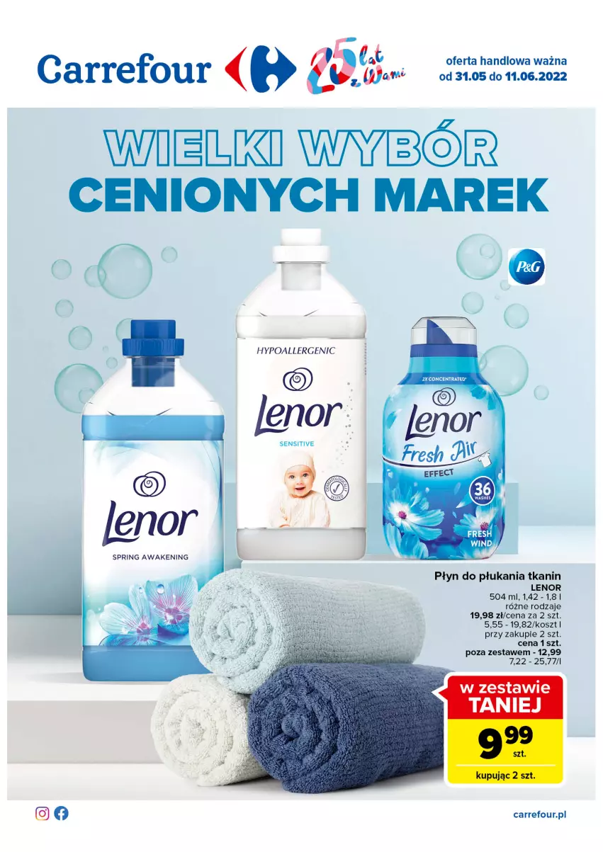 Gazetka promocyjna Carrefour - Gazetka Market - ważna 31.05 do 11.06.2022 - strona 1 - produkty: Kosz, Lenor, Płyn do płukania