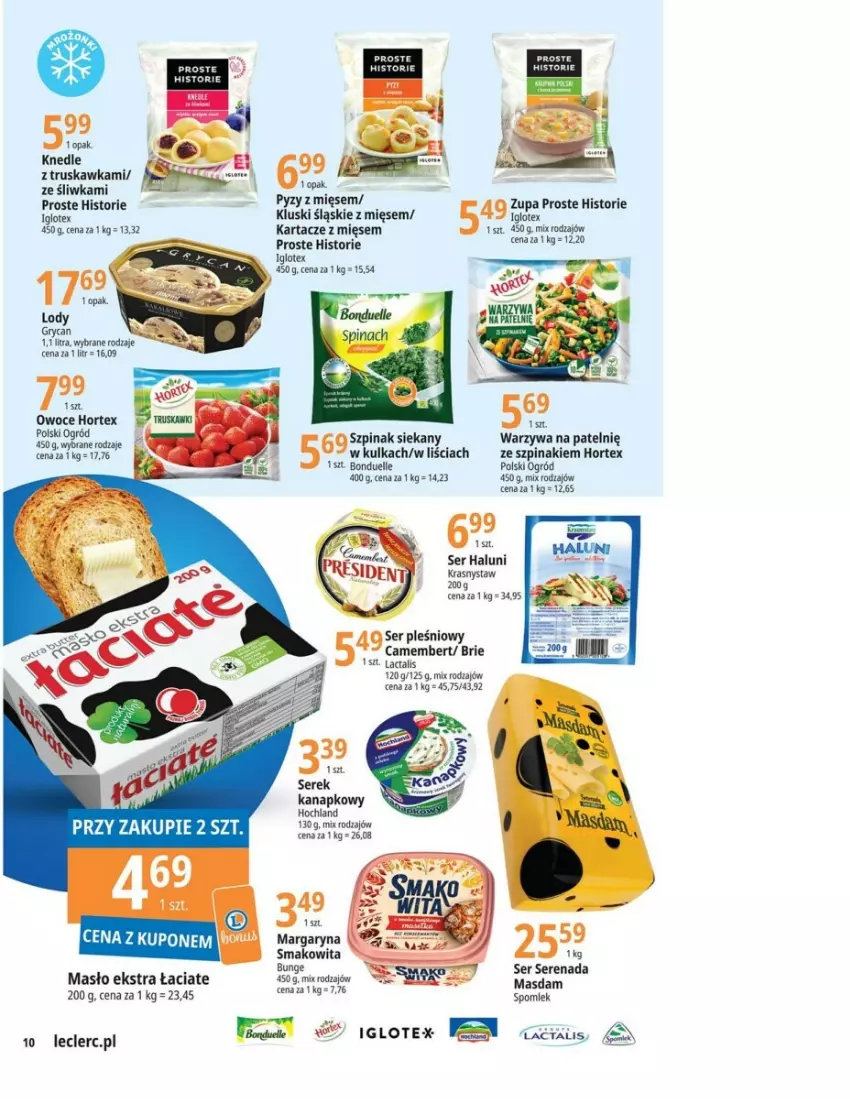 Gazetka promocyjna E Leclerc - ważna 26.09 do 07.10.2023 - strona 2 - produkty: Brie, Camembert, Hochland, Hortex, Margaryna, Masło, Ogród, Ser, Ser pleśniowy, Smakowita, Szpinak, Warzywa, Zupa