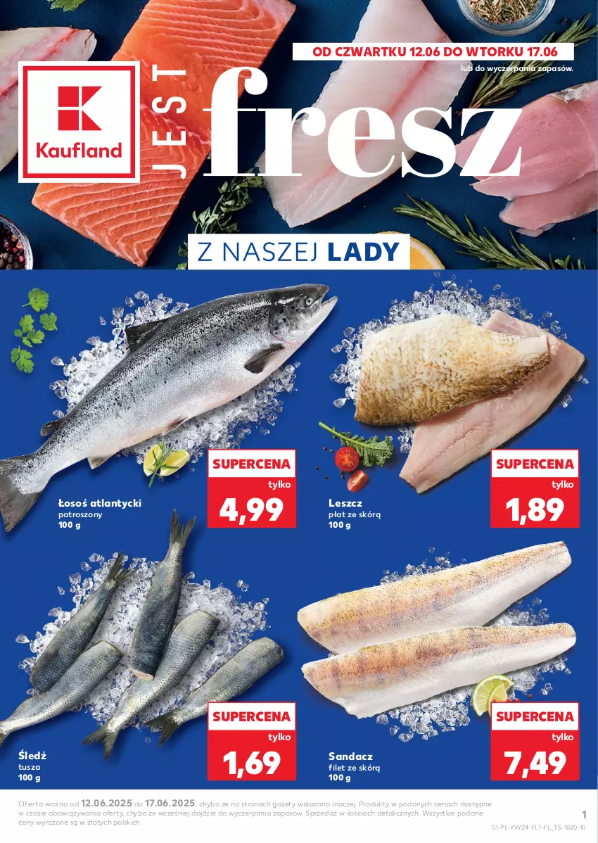 Gazetka promocyjna Kaufland - Kaufland - ważna 12.06 do 17.06.2025 - strona 1 - produkty: Sandacz, Sandacz filet, Tusz