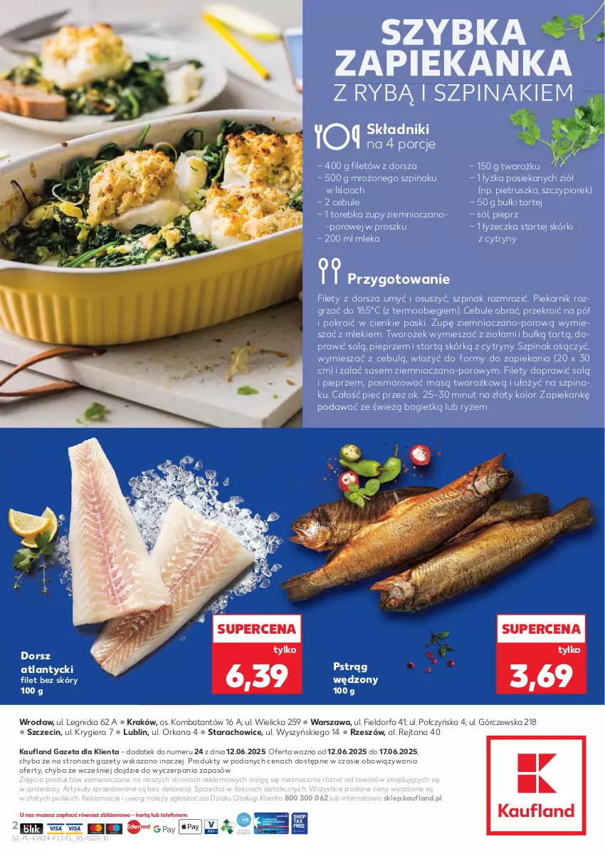 Gazetka promocyjna Kaufland - Kaufland - ważna 12.06 do 17.06.2025 - strona 2 - produkty: Cytryny, Dorsz, Fa, Orka, Piec, Piekarnik, Pieprz, Pietruszka, Por, Pstrąg, Pstrąg wędzony, Ryż, Sól, Sos, Szpinak, Torebka, Wagi, Zapiekanka