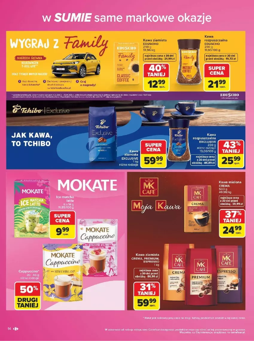 Gazetka promocyjna Carrefour - Gazetka Carrefour w SUMIE same markowe okazje - ważna 03.08 do 14.08.2026 - strona 14 - produkty: Gra, Kawa, Kawa ziarnista, Tchibo