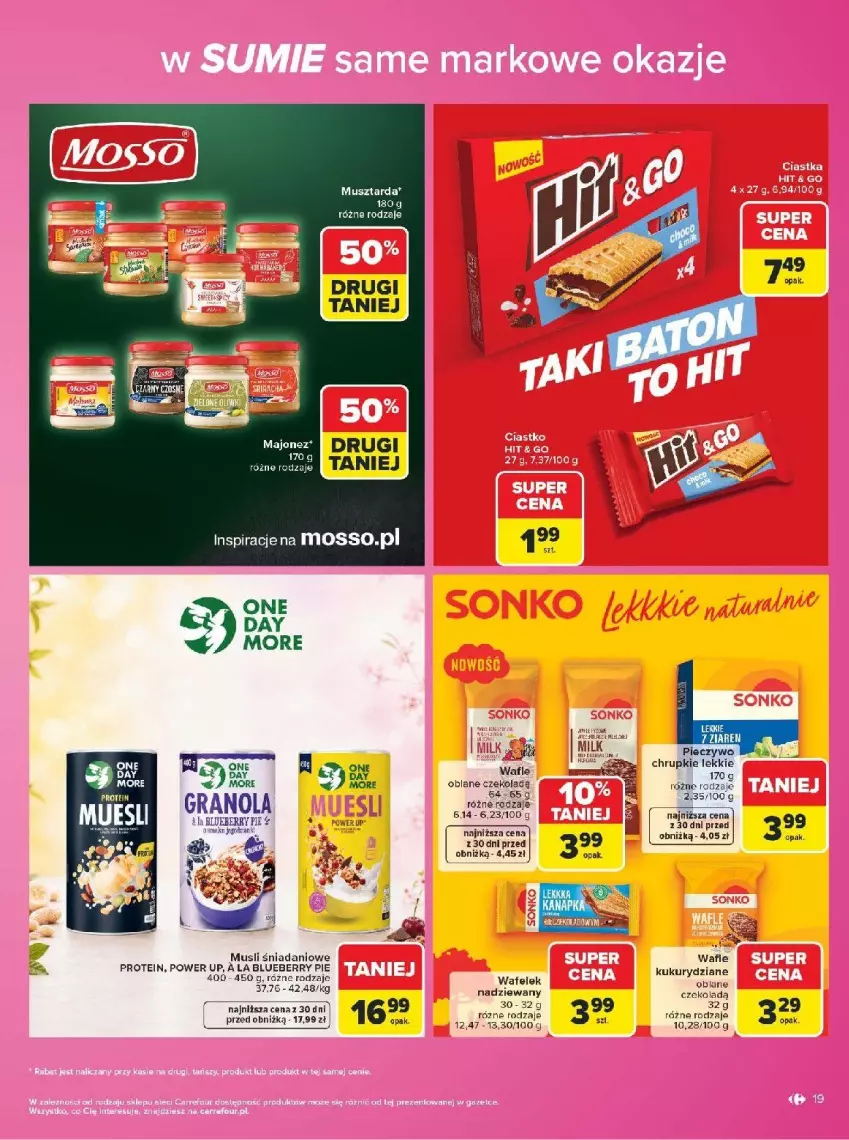 Gazetka promocyjna Carrefour - Gazetka Carrefour w SUMIE same markowe okazje - ważna 03.08 do 14.08.2026 - strona 19 - produkty: AEG, Chrupki, Danio, Gra, Granola, Mus, Musztarda, Piec, Pieczywo, Pieczywo chrupkie, Wafelek, Wafle
