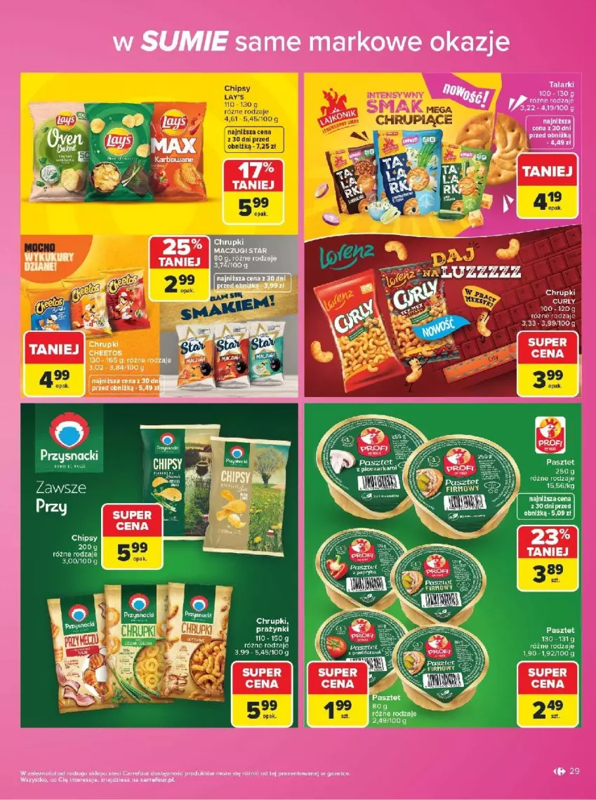 Gazetka promocyjna Carrefour - Gazetka Carrefour w SUMIE same markowe okazje - ważna 03.08 do 14.08.2026 - strona 29 - produkty: Chipsy, Chrupki, Pasztet