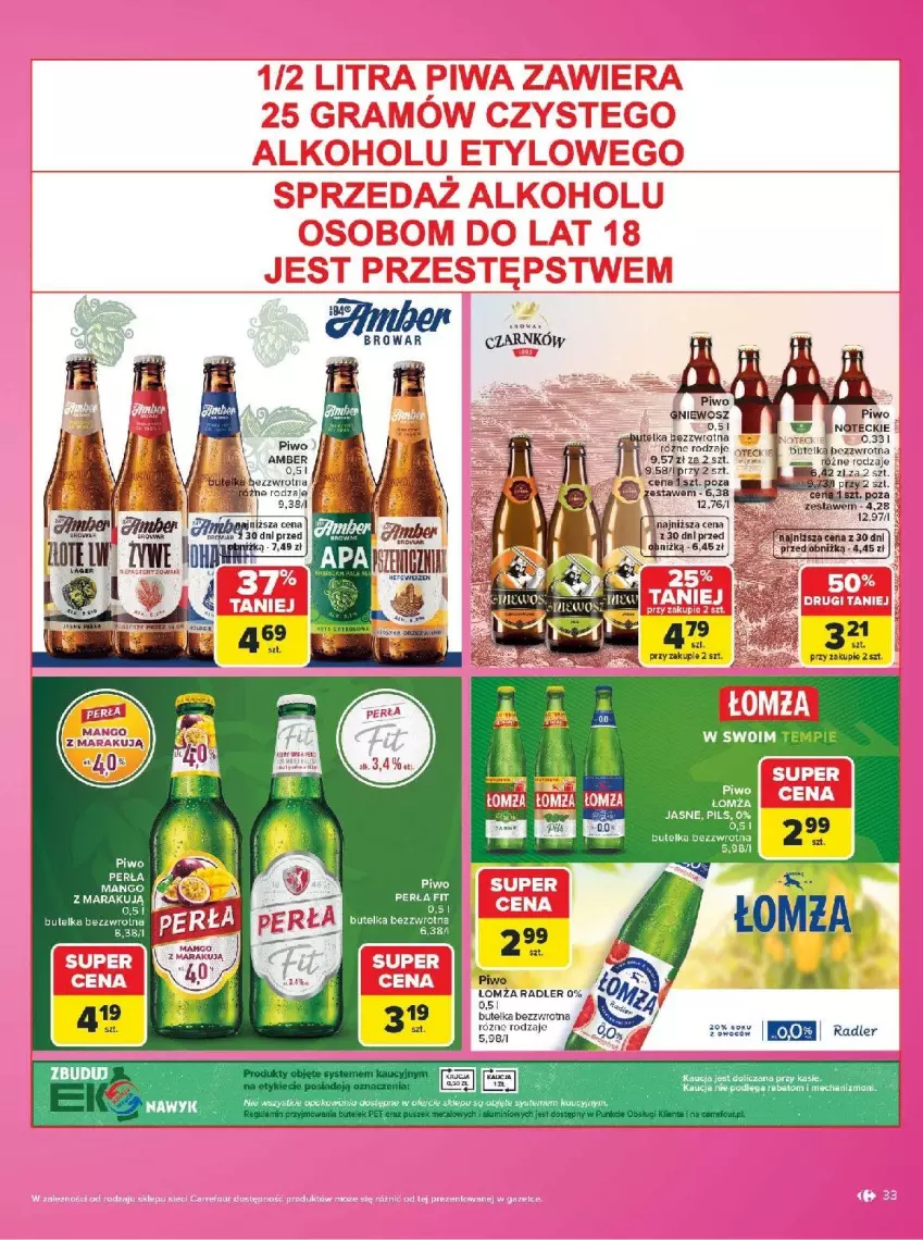 Gazetka promocyjna Carrefour - Gazetka Carrefour w SUMIE same markowe okazje - ważna 03.08 do 14.08.2026 - strona 33 - produkty: Fa, HP, NBA, Perła, Piwo, Radler
