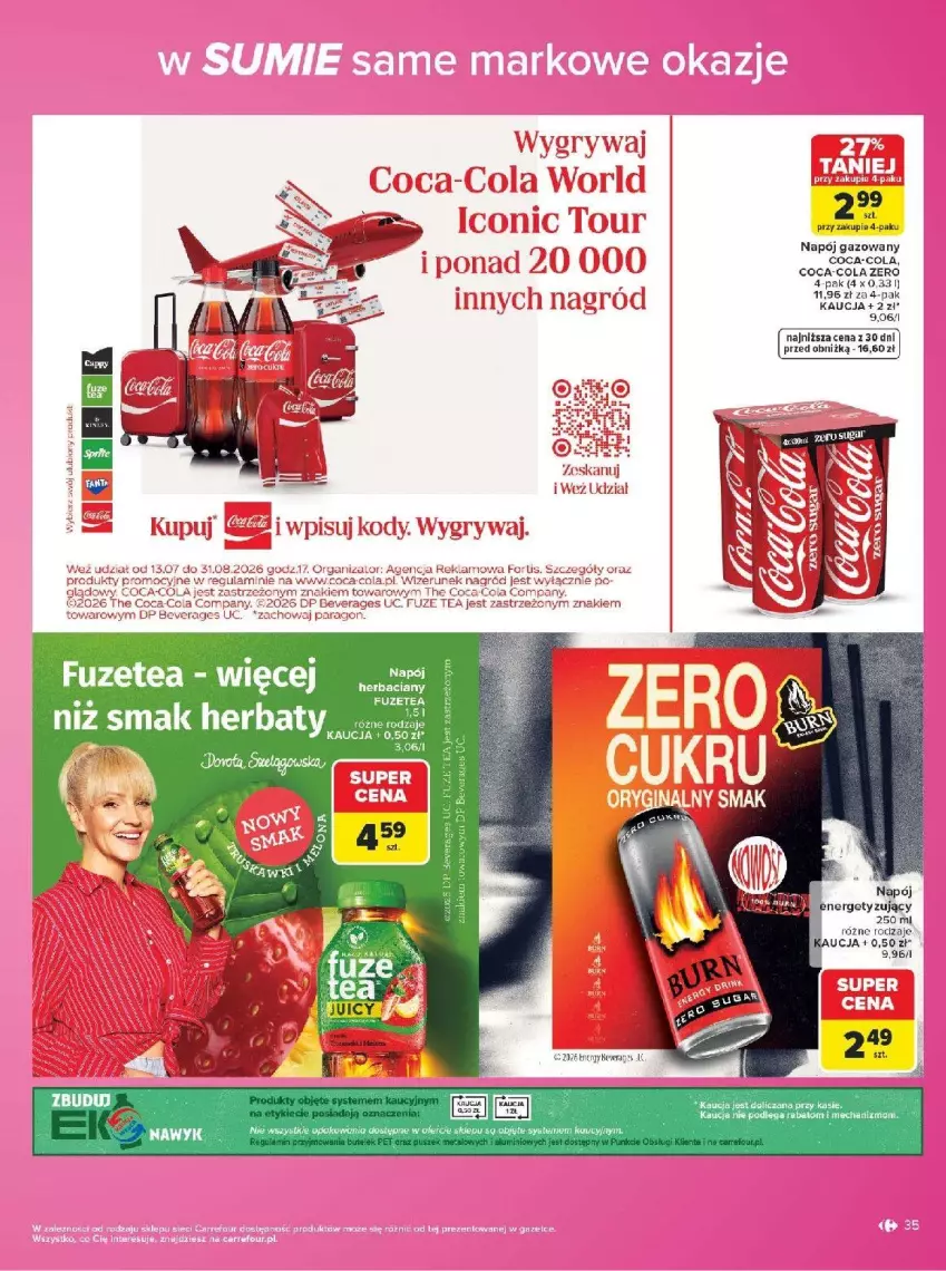 Gazetka promocyjna Carrefour - Gazetka Carrefour w SUMIE same markowe okazje - ważna 03.08 do 14.08.2026 - strona 35 - produkty: Coca-Cola, Fa, Napój, Napój gazowany