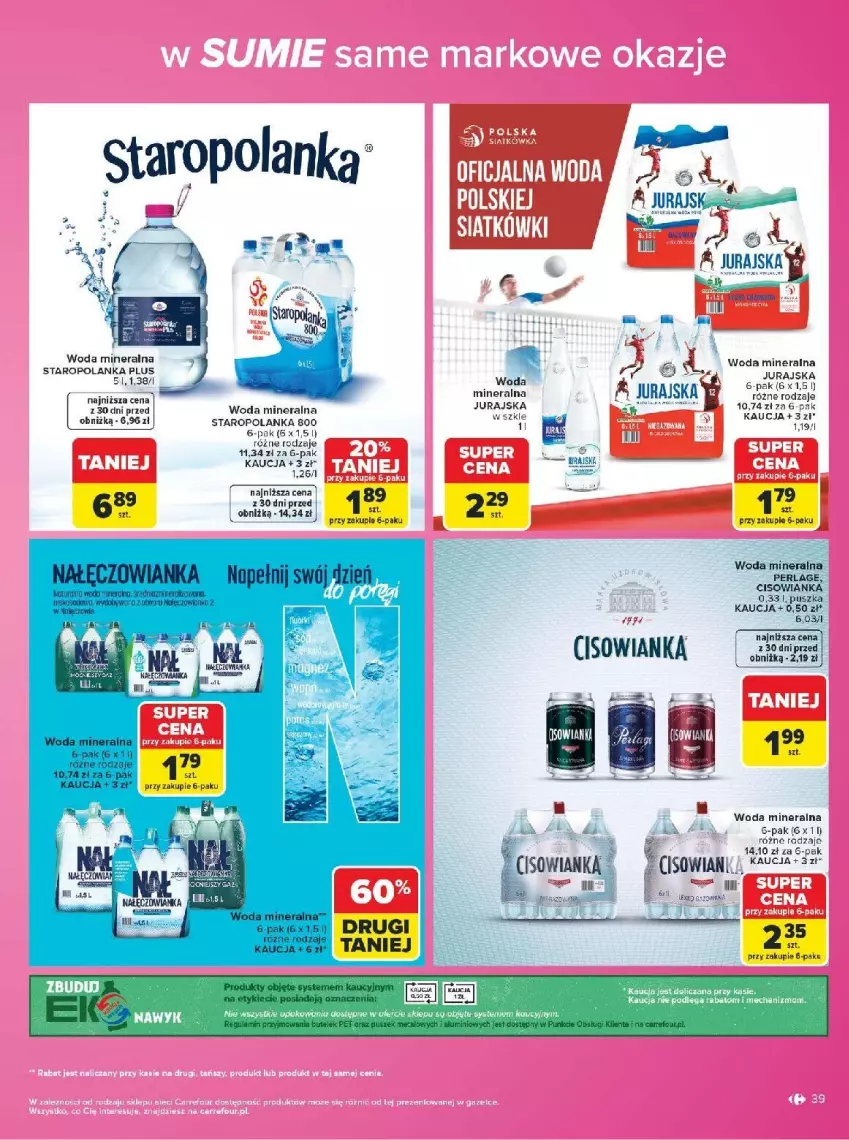 Gazetka promocyjna Carrefour - Gazetka Carrefour w SUMIE same markowe okazje - ważna 03.08 do 14.08.2026 - strona 39 - produkty: Fa, Staropolanka, Woda, Woda mineralna