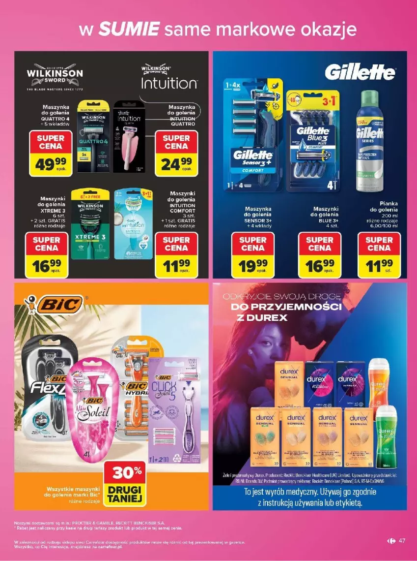 Gazetka promocyjna Carrefour - Gazetka Carrefour w SUMIE same markowe okazje - ważna 03.08 do 14.08.2026 - strona 47 - produkty: Durex, Gra, LG, Maszynka, Ser, Szynka