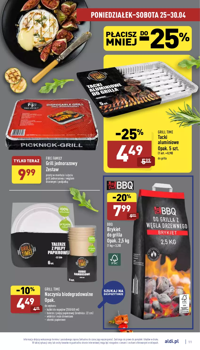 Gazetka promocyjna Aldi - Pełny katalog - ważna 25.04 do 30.04.2022 - strona 11 - produkty: Fa, Gra, Grill, Noż, Papier, Talerz, Tera