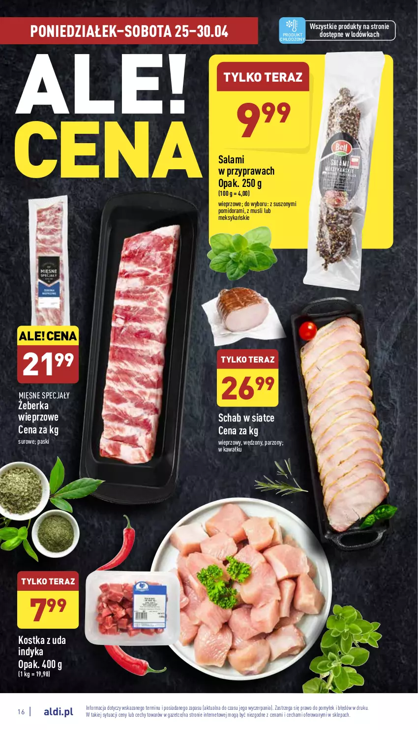 Gazetka promocyjna Aldi - Pełny katalog - ważna 25.04 do 30.04.2022 - strona 16 - produkty: Kawa, Lodówka, Mięsne specjały, Mus, Salami, Tera