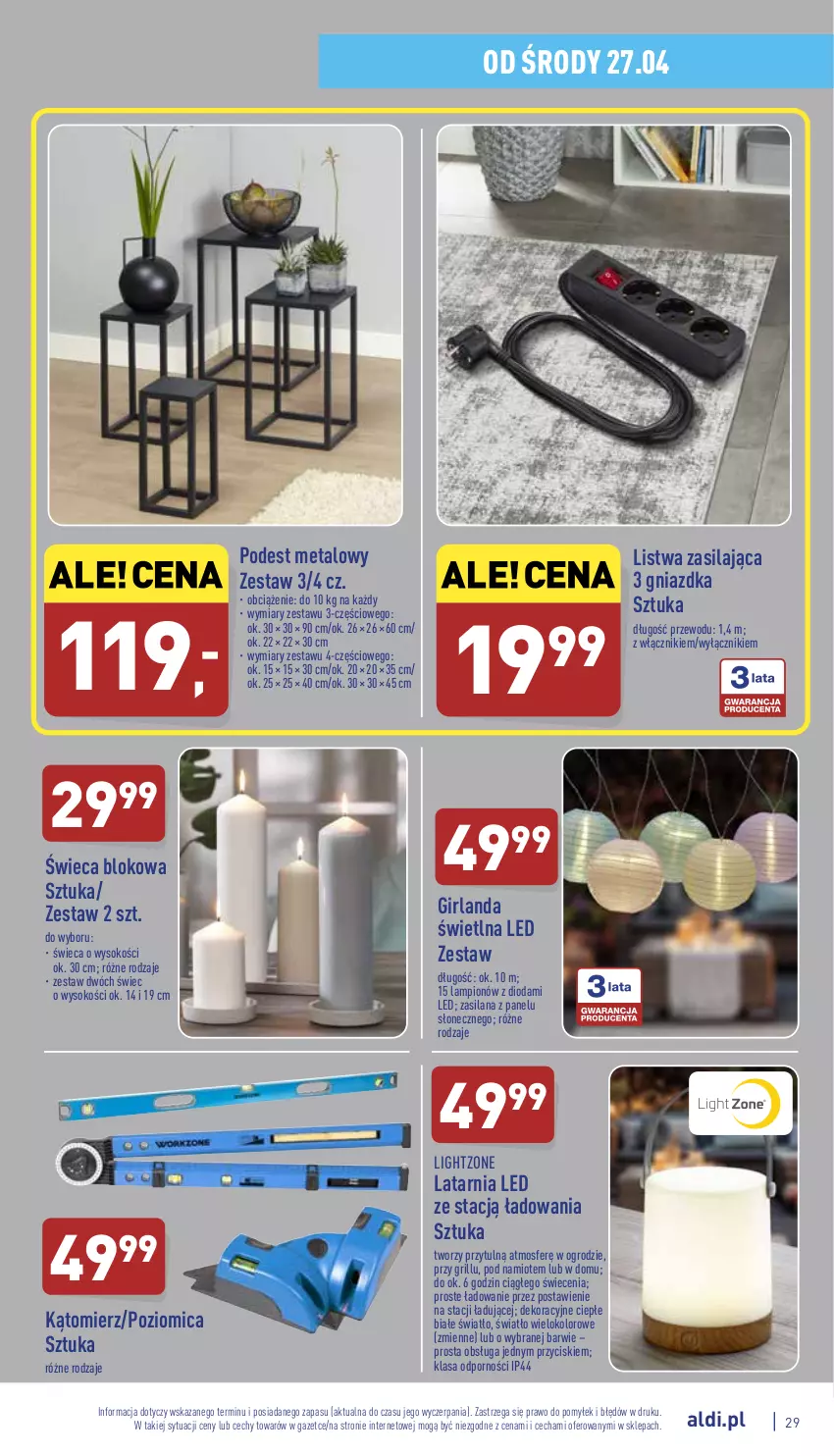 Gazetka promocyjna Aldi - Pełny katalog - ważna 25.04 do 30.04.2022 - strona 29 - produkty: Girlanda, Grill, Lampion, LANA, Latarnia, Listwa, Namiot, Por, Poziomica, Silan, Sok