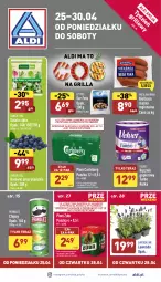 Gazetka promocyjna Aldi - Pełny katalog - Gazetka - ważna od 30.04 do 30.04.2022 - strona 1 - produkty: Piwa, Piwo, Ser, Gra, Papier, Chipsy, Tera, Velvet, Sałat, Carlsberg, Ręcznik, Pringles, Feta, Grill, Kiełbasa, Kiełbasa śląska, Fa