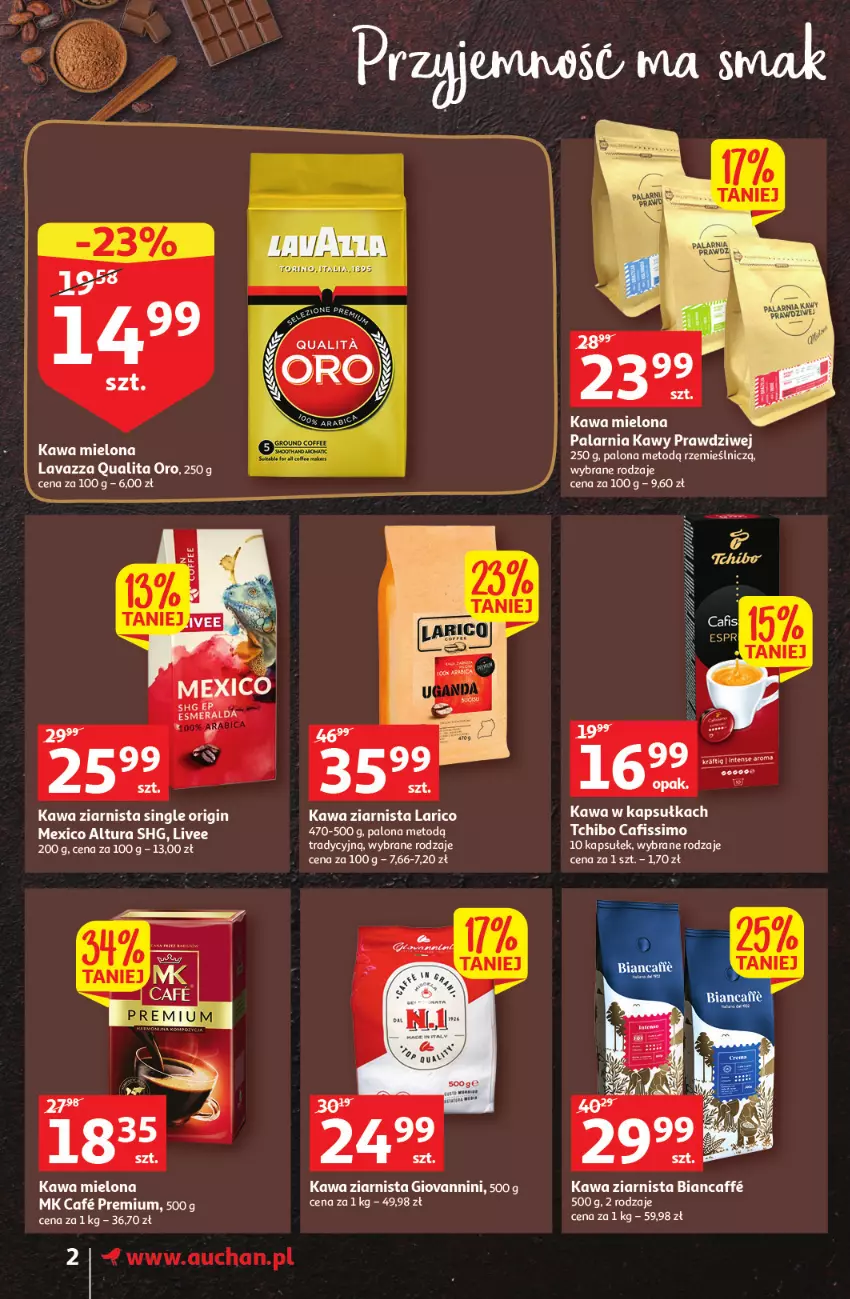 Gazetka promocyjna Auchan - Gazetka Koszyk Oszczędności Auchan Supermarkety - ważna 19.10 do 29.10.2022 - strona 2 - produkty: Gin, Kawa, Kawa mielona, Kawa ziarnista, Lavazza