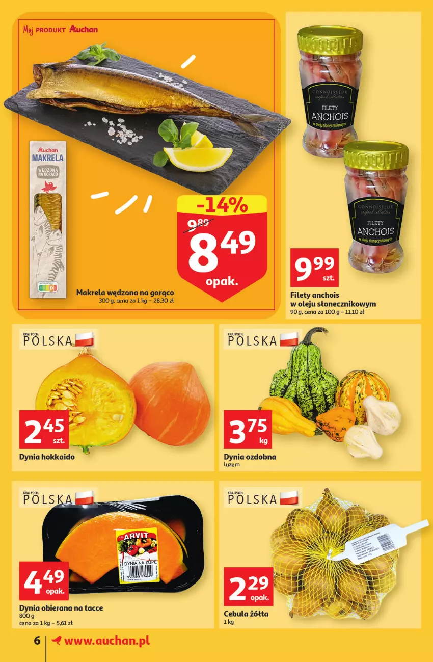 Gazetka promocyjna Auchan - Gazetka Koszyk Oszczędności Auchan Supermarkety - ważna 19.10 do 29.10.2022 - strona 6 - produkty: Cebula, Olej