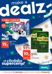 Gazetka promocyjna Dealz - MAKE A DEALZ - Gazetka - ważna od 13.12 do 13.12.2023 - strona 1 - produkty: Puf, Papier, Kawa mielona, Kawa, Papier toaletowy, Rolki, Jacobs