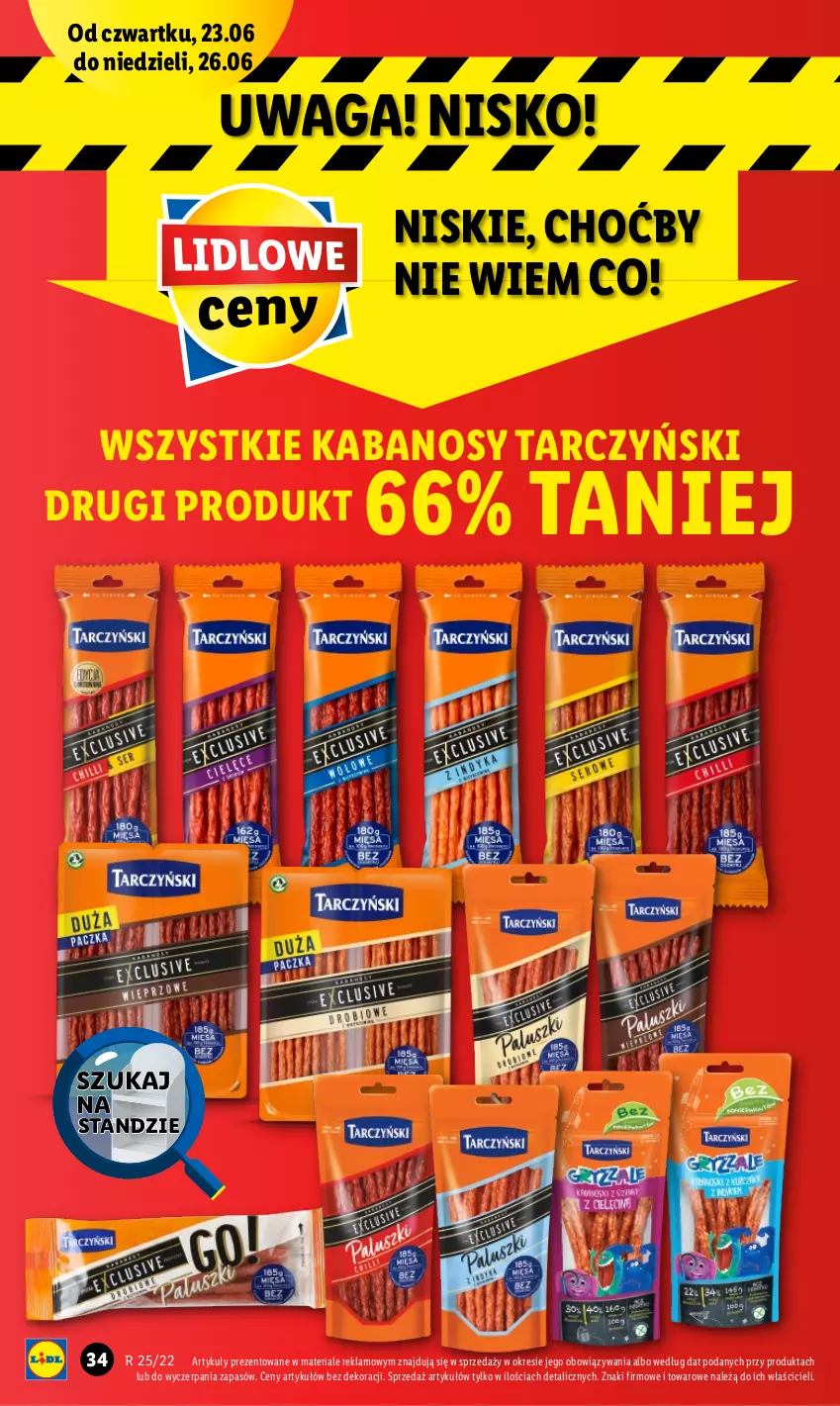 Gazetka promocyjna Lidl - GAZETKA - ważna 23.06 do 26.06.2022 - strona 34 - produkty: Kabanos, Tarczyński, Waga