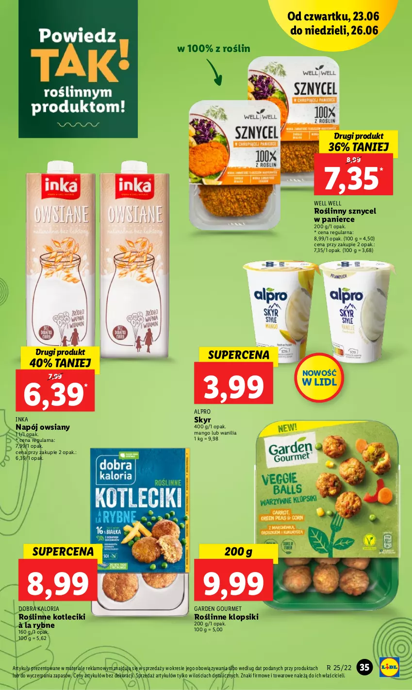 Gazetka promocyjna Lidl - GAZETKA - ważna 23.06 do 26.06.2022 - strona 35 - produkty: Alpro, Inka, Klopsiki, Mango, Napój