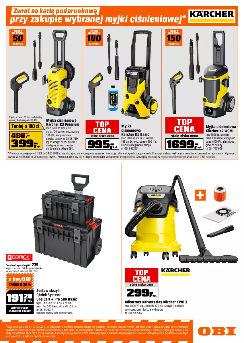 Gazetka promocyjna Obi - Gazetka OBI - ważna 11.03 do 24.03.2026 - strona 5 - produkty: Bryza, Gra, Kärcher, Myjka ciśnieniowa, Odkurzacz, Płyta, Ser, Sok, Top