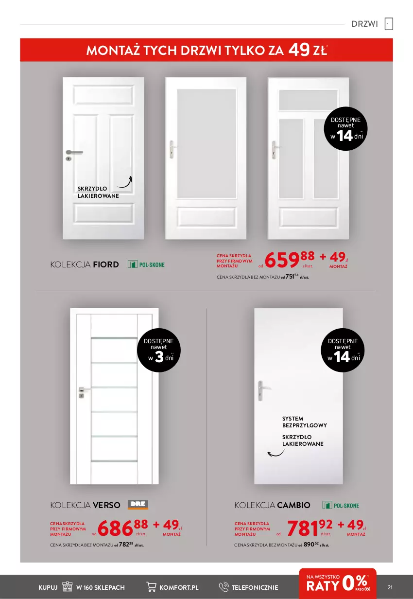 Gazetka promocyjna Komfort - Gazetka - ważna 12.01 do 08.02.2022 - strona 21 - produkty: Drzwi, Lakier, LG, Telefon