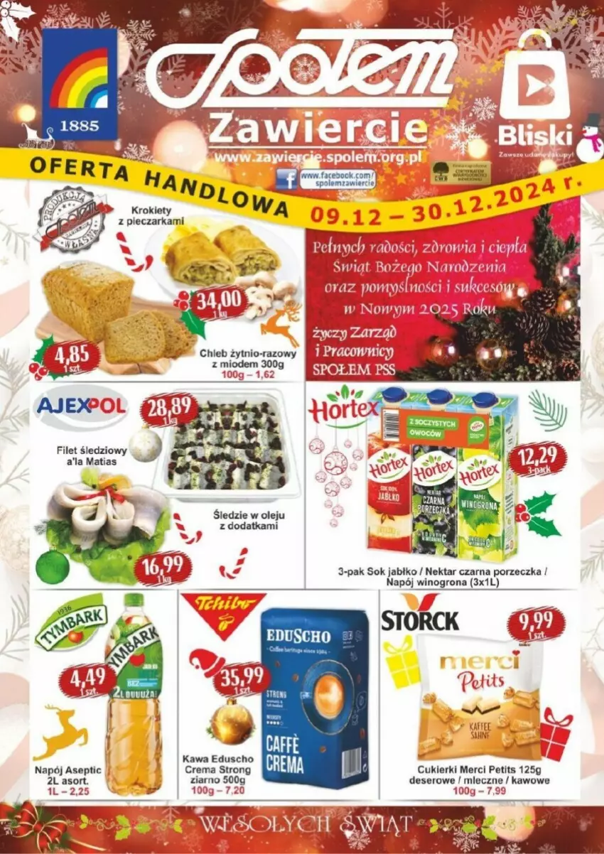 Gazetka promocyjna Dealz - ważna 09.12 do 30.12.2024 - strona 1 - produkty: Chleb, Cukier, Cukierki, Deser, Fa, Kawa, Krokiety, Merci, Napój, Nektar, Olej, Piec, Pieczarka, Por, Ser, Sok, Wino, Winogrona