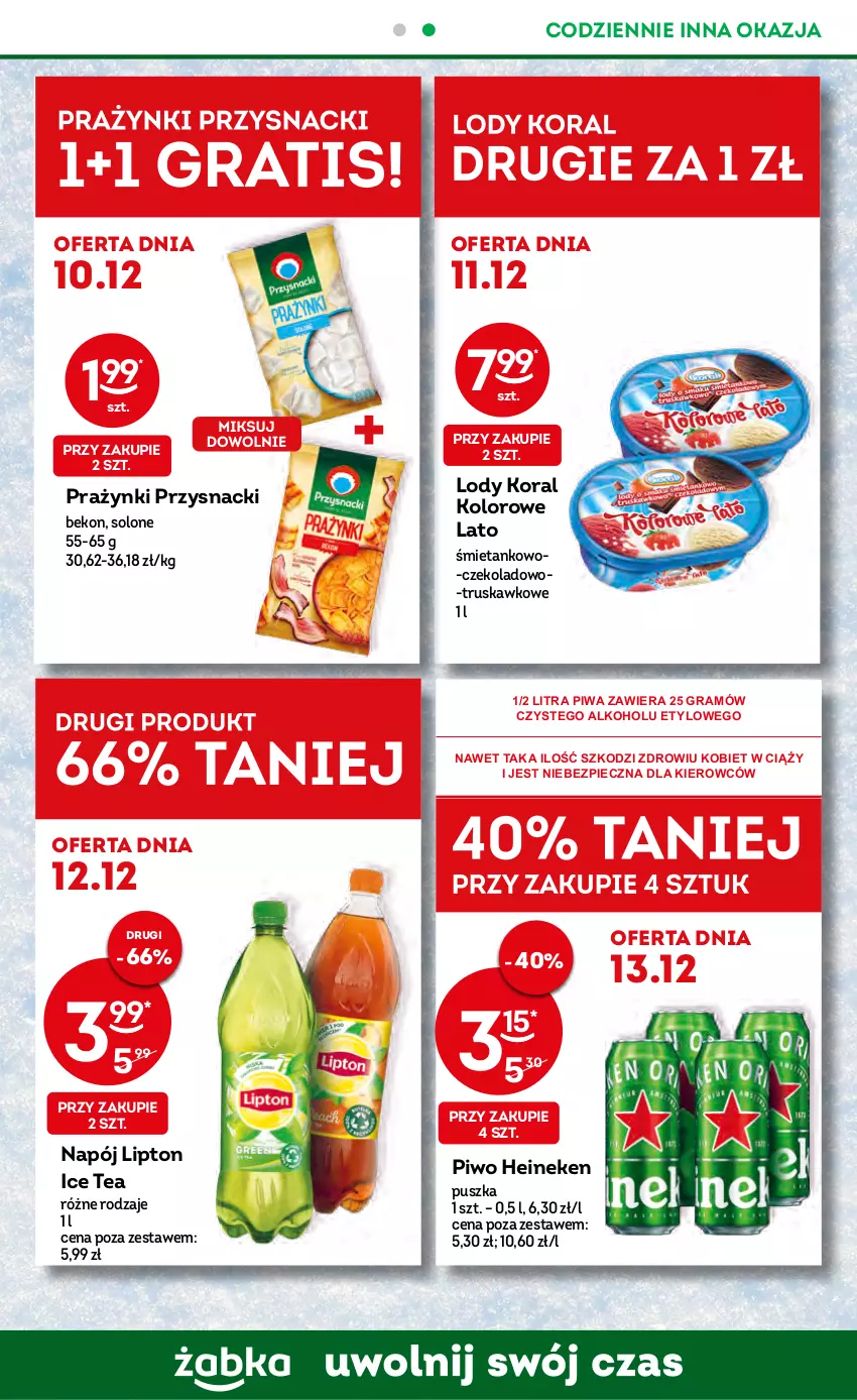 Gazetka promocyjna Żabka - ważna 07.12 do 13.12.2022 - strona 3 - produkty: Beko, Gra, Heineken, Ice tea, Lipton, Lody, Napój, Piec, Piwa, Piwo, Przysnacki