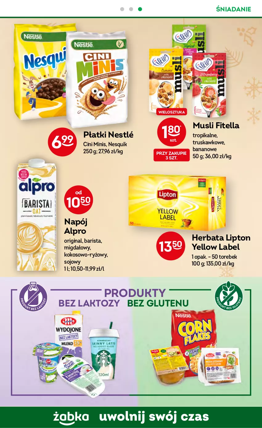 Gazetka promocyjna Żabka - ważna 07.12 do 13.12.2022 - strona 39 - produkty: Alpro, Cini Minis, Gin, Herbata, Kokos, Lipton, Mus, Napój, Nesquik, Nestlé, Ryż