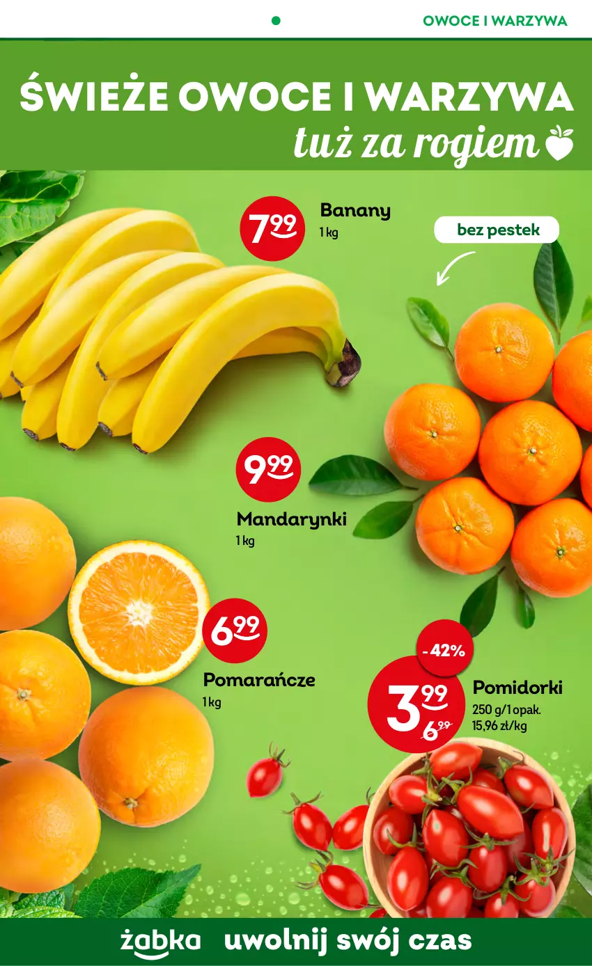 Gazetka promocyjna Żabka - ważna 07.12 do 13.12.2022 - strona 44 - produkty: Banany, Mandarynki, Owoce, Pomarańcze, Pomidorki, Stek, Warzywa