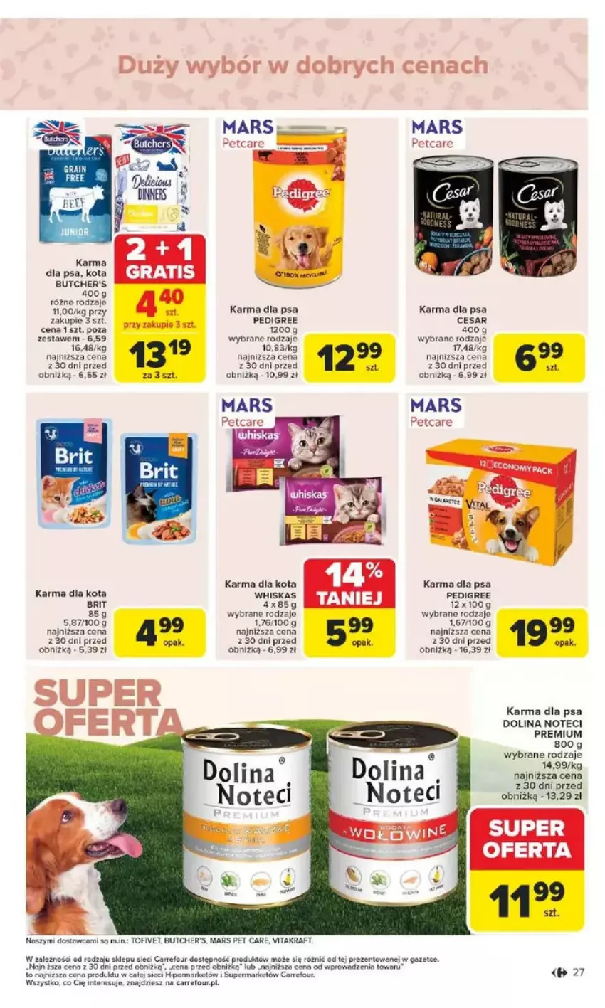 Gazetka promocyjna Carrefour - ważna 17.02 do 22.02.2025 - strona 20 - produkty: Brit, Butcher's, Mars, Pedigree, Por, Whiskas