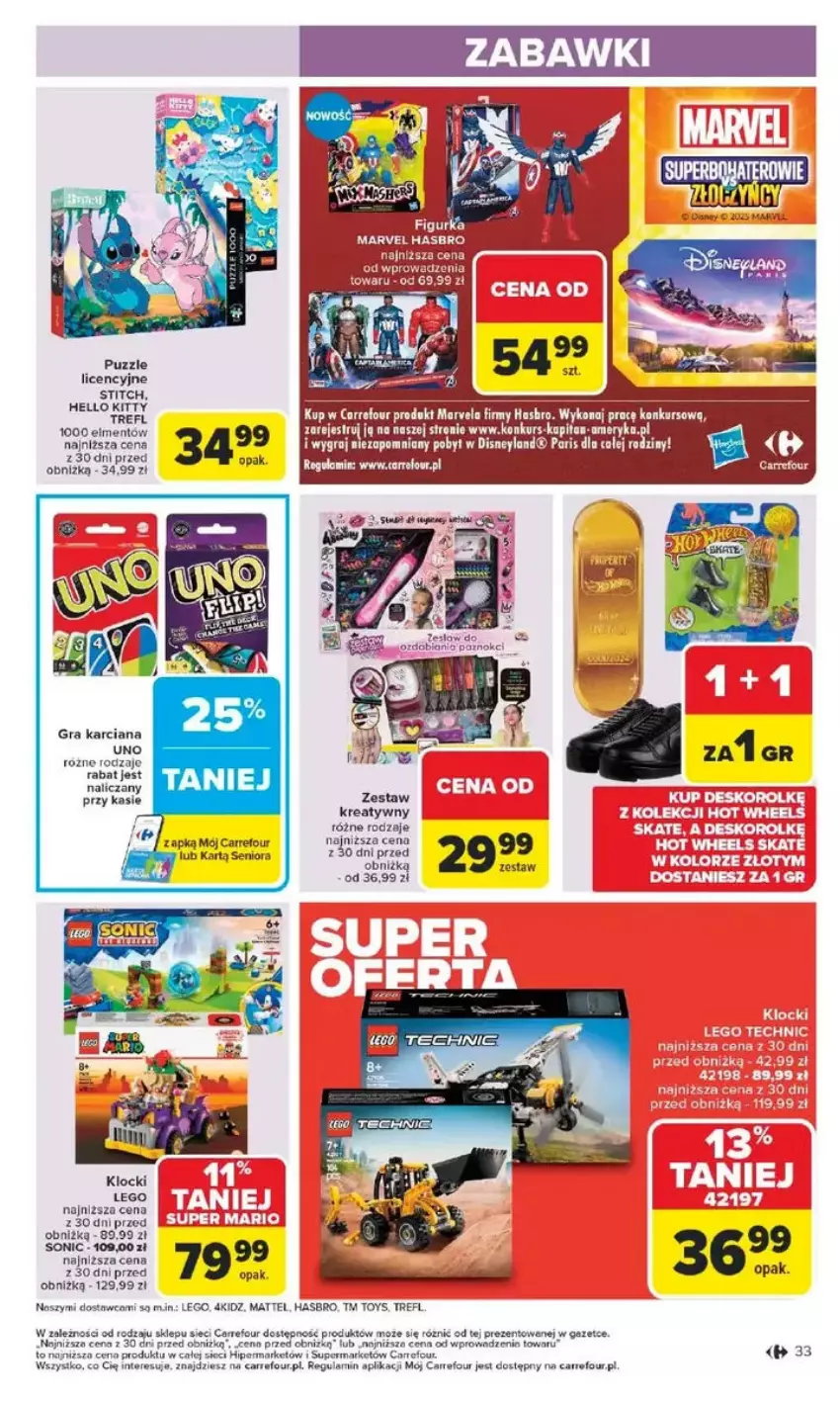 Gazetka promocyjna Carrefour - ważna 17.02 do 22.02.2025 - strona 27 - produkty: Disney, Fa, Gra, Hasbro, Kask, Klocki, LEGO, LG, Mattel, Puzzle