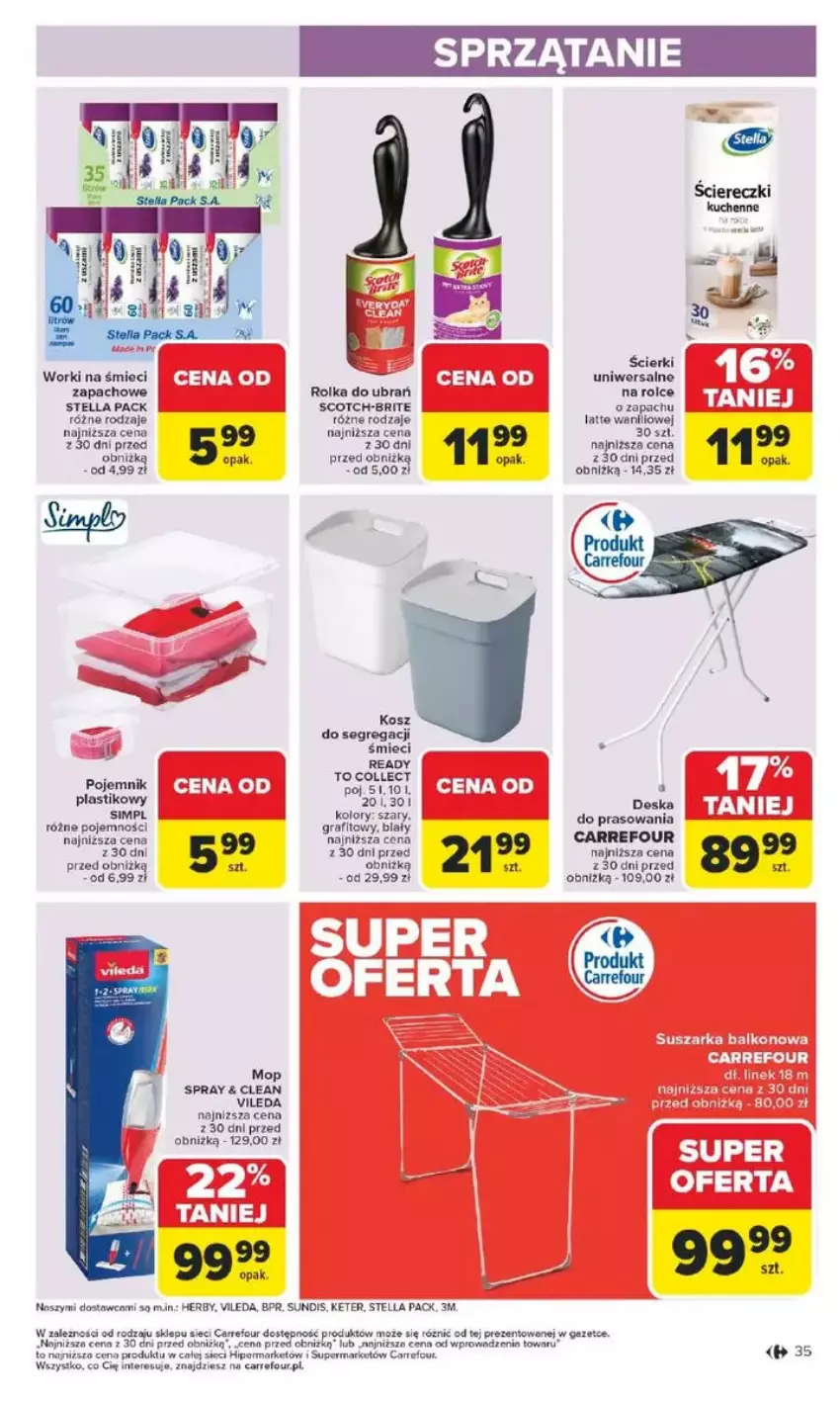 Gazetka promocyjna Carrefour - ważna 17.02 do 22.02.2025 - strona 29 - produkty: Brit, Fa, Gra, Kosz, Mop, Sprzątanie, Worki na śmiec, Worki na śmieci