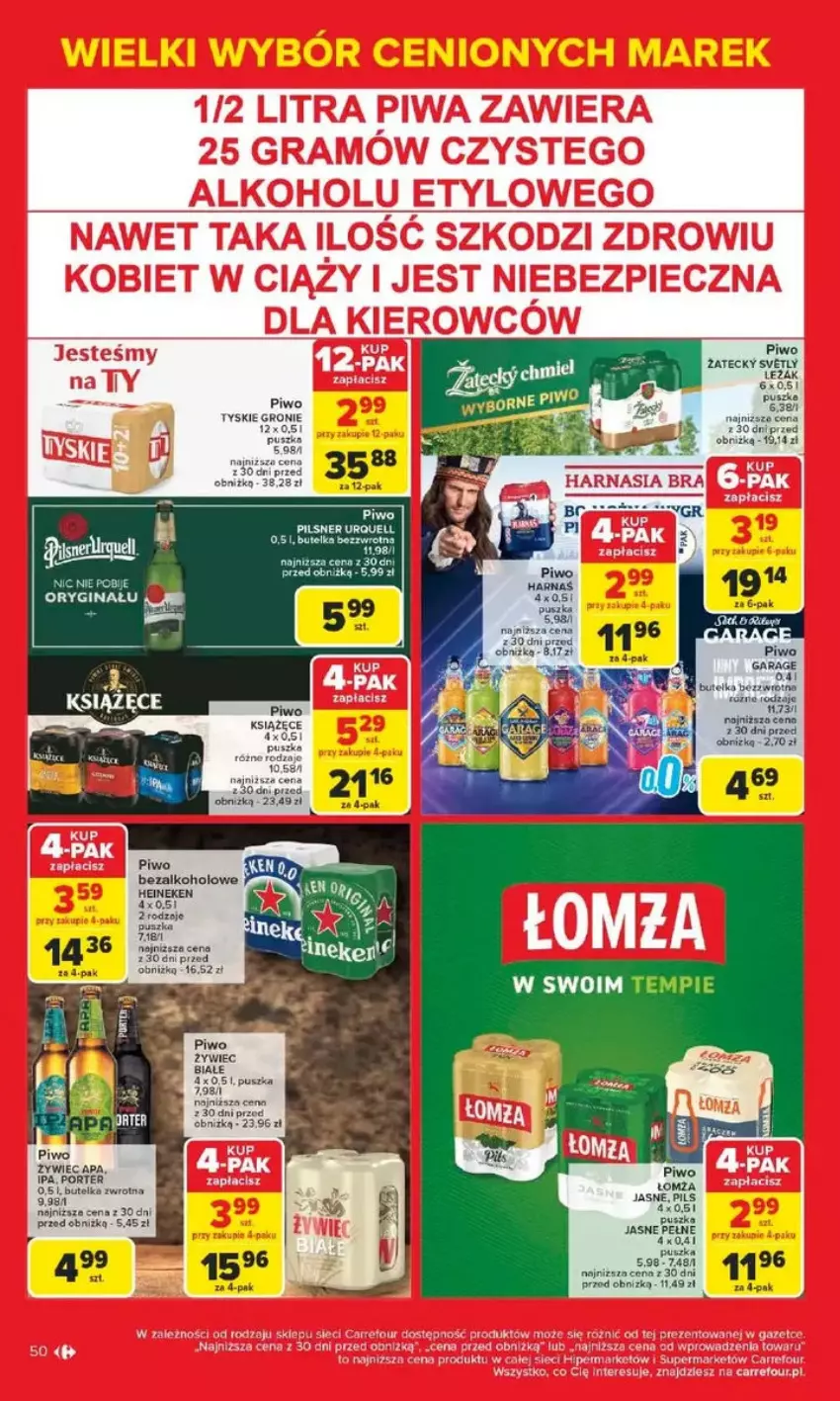 Gazetka promocyjna Carrefour - ważna 17.02 do 22.02.2025 - strona 46 - produkty: Fa, Heineken, Książęce, Piwa, Piwo, Por, Tyskie